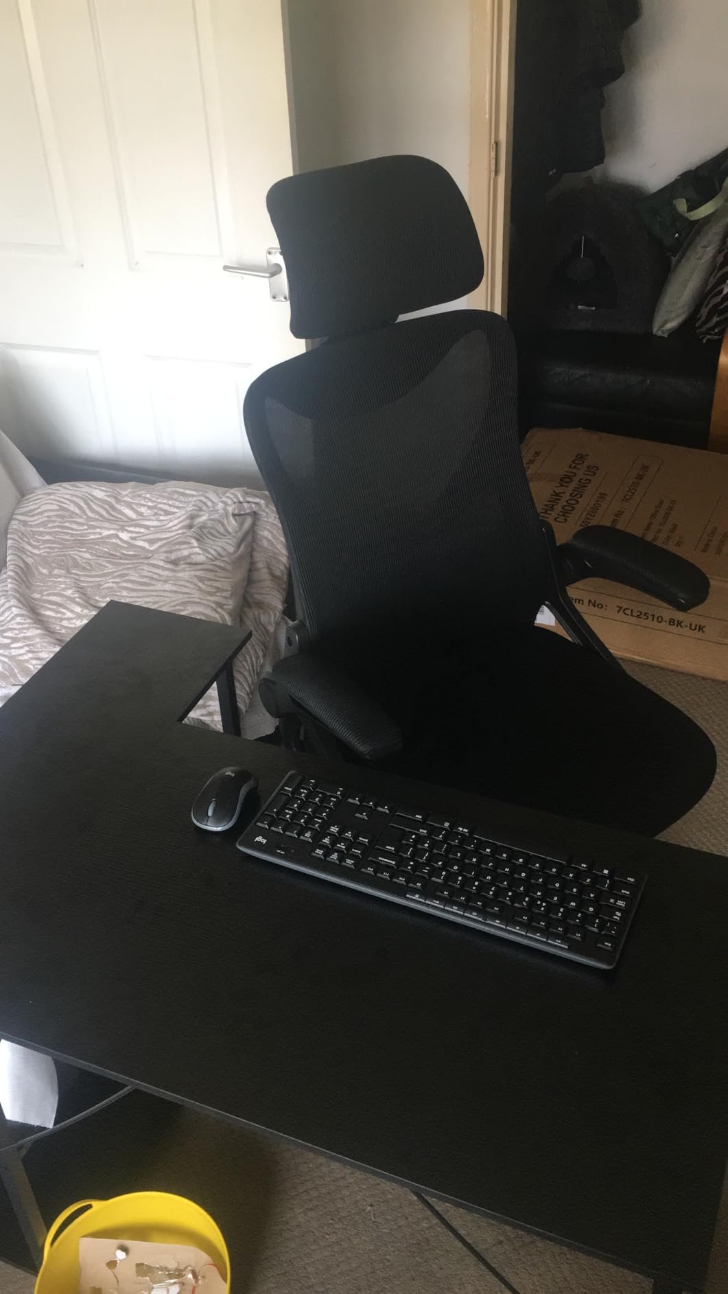 Customer photo of the chair in a home workspace
